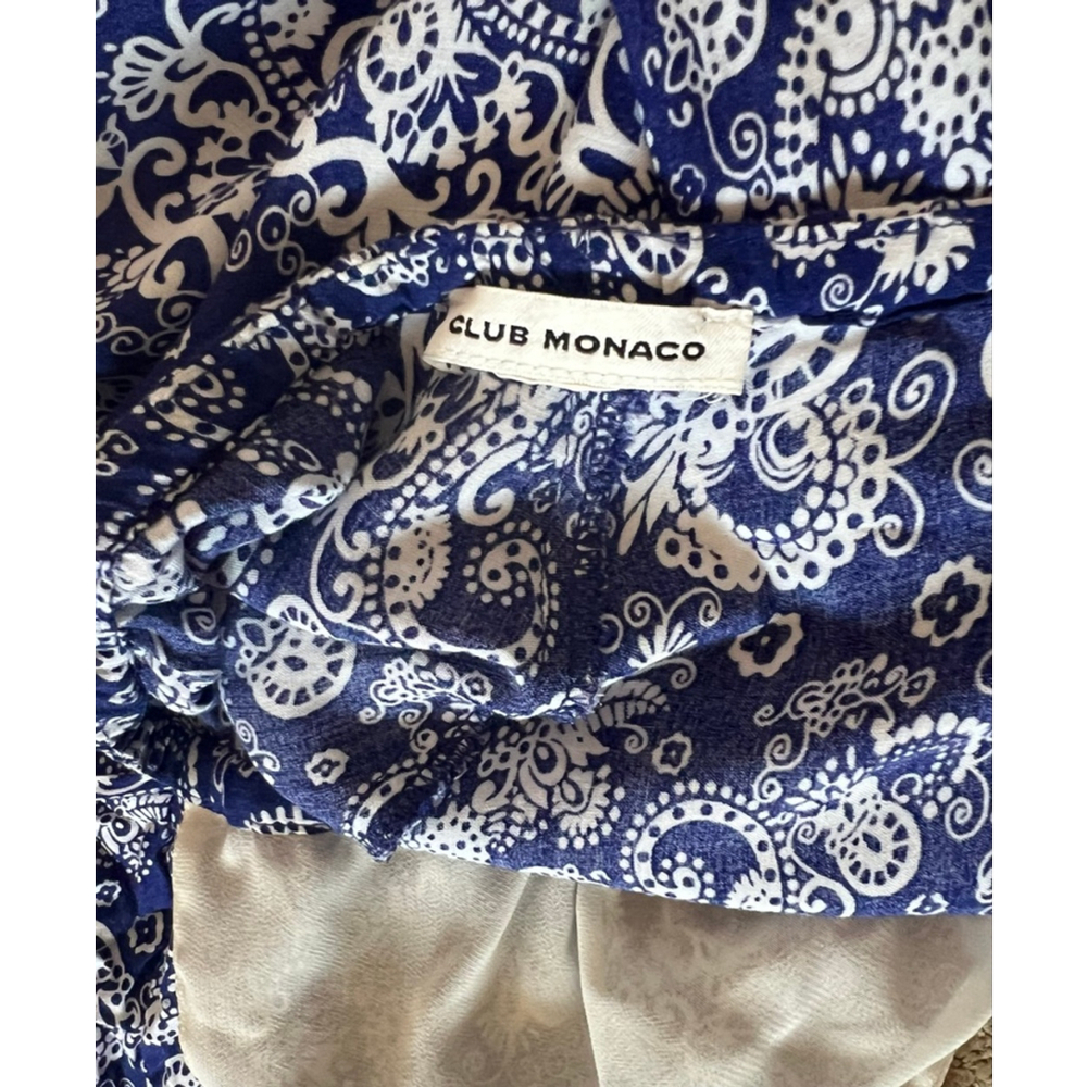Club Monaco XS Blue Paisley Maxi Dress Spaghetti Strap Boho Resort Vacation - Picture 11 of 12